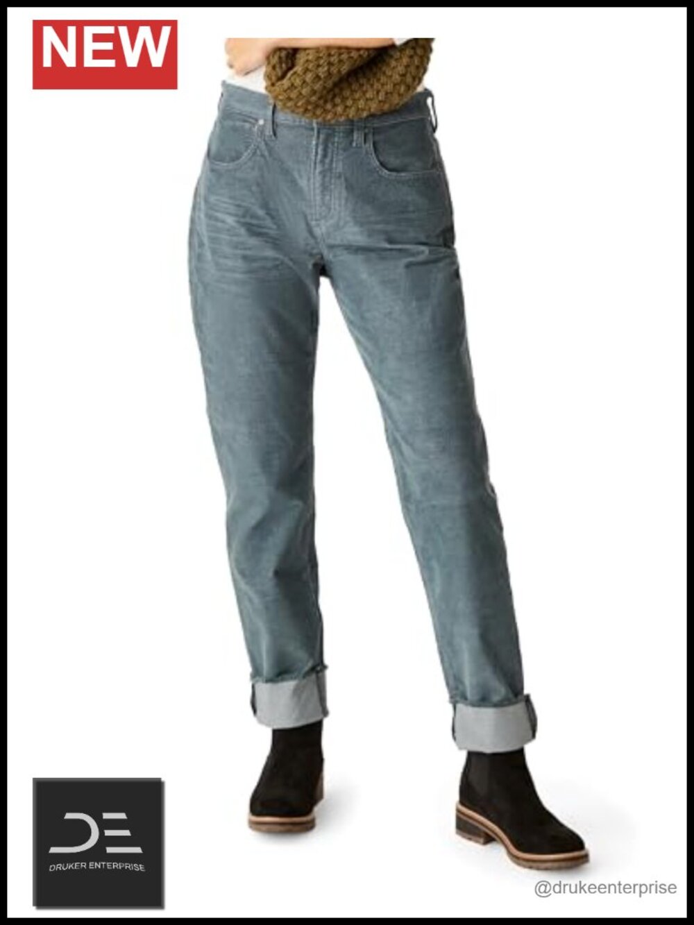 Carve Designs Women's Carson Cord Hi Rise Relaxed Boyfriend Jeans